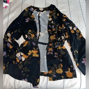 Free People Floral tied kimono